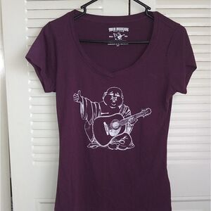 True Religion Plum color short sleeve ladies Budah tee